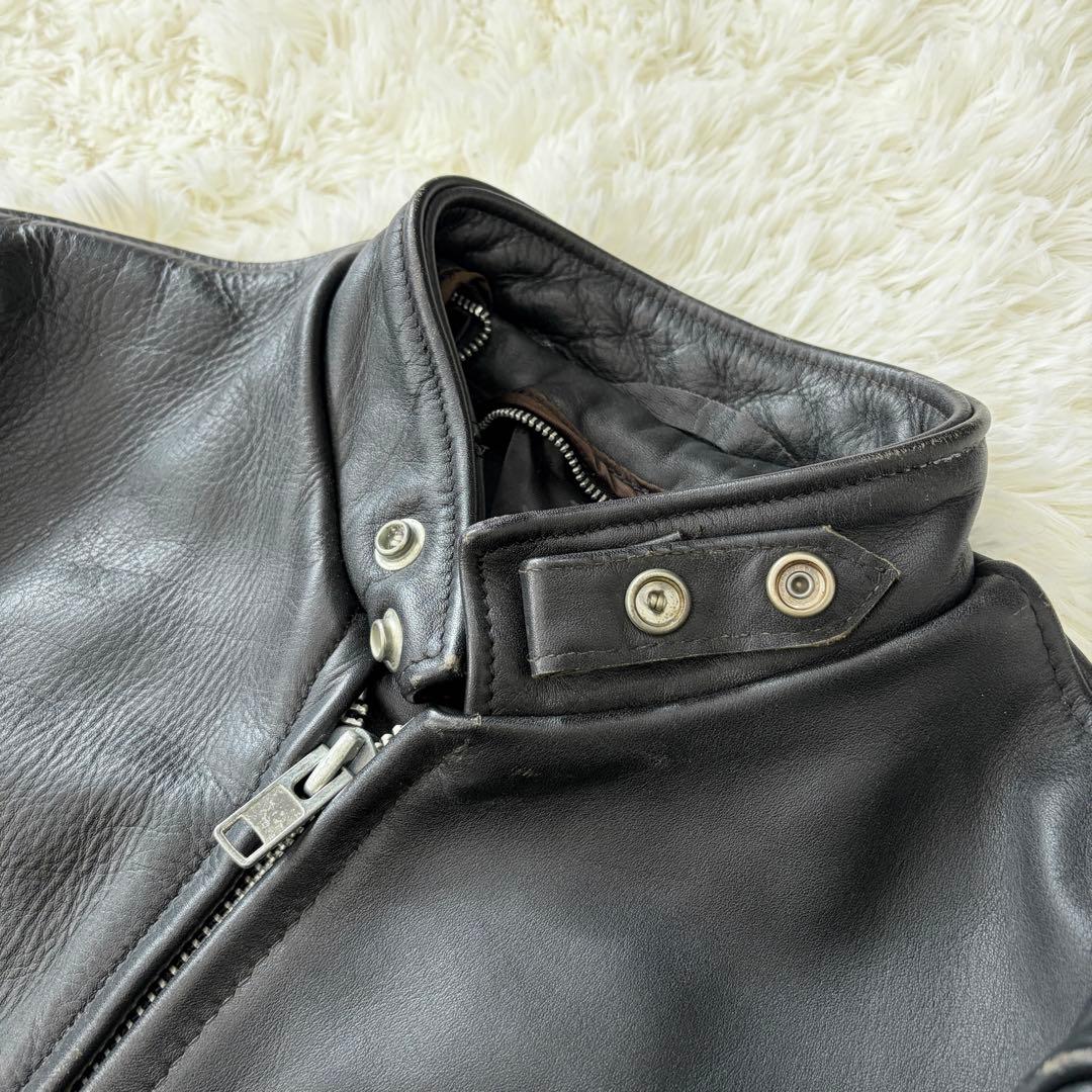 SCHOTT 641 シングルライダースジャケット 牛革 ステアハイド 黒 34