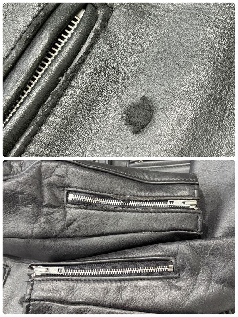 SCHOTT 641 シングルライダースジャケット 牛革 ステアハイド 黒 34