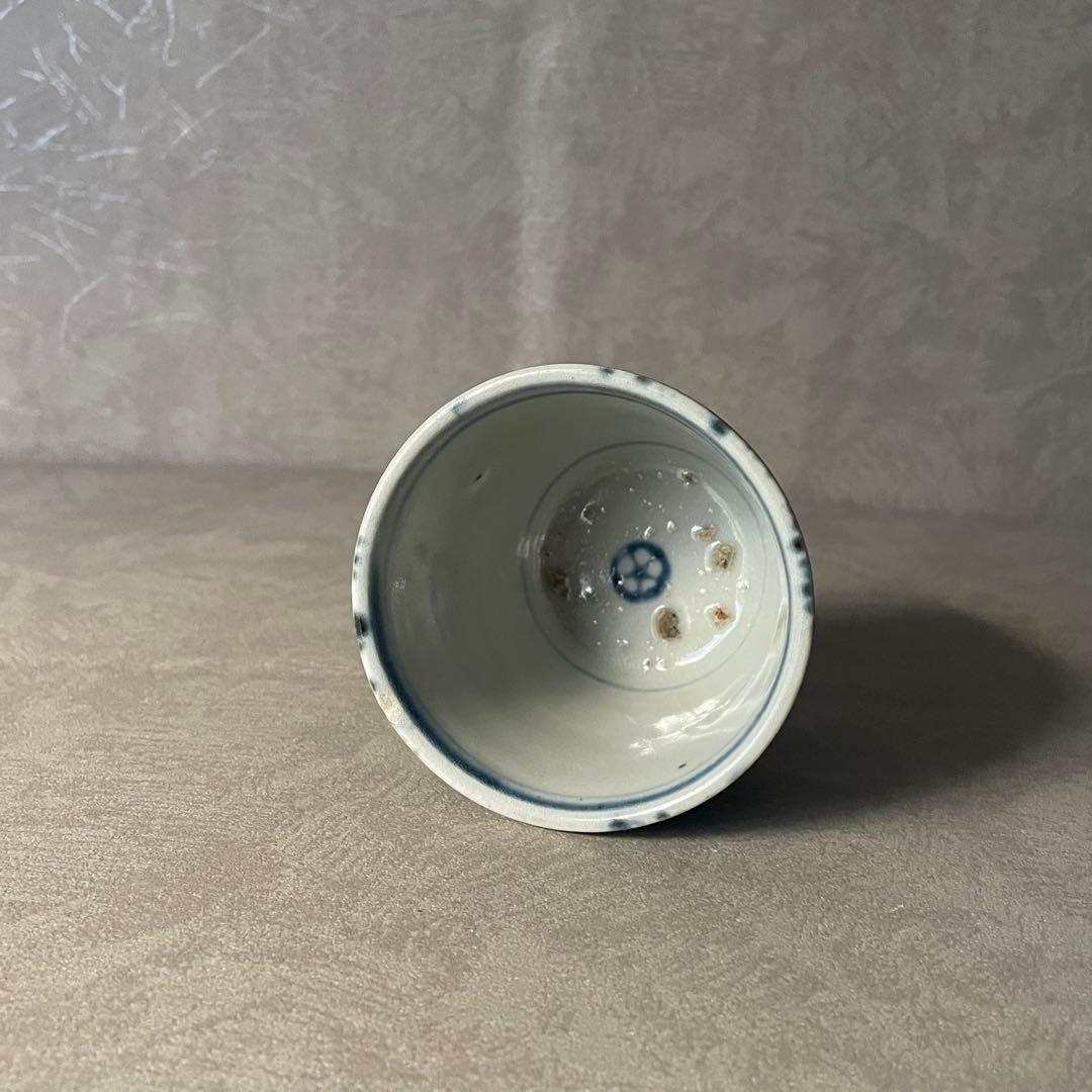 太白手柳文猪口 江戸時代 太白 美濃古陶 美濃焼 瀬戸焼 古美濃 骨董 古美術