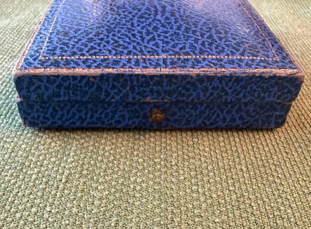 英国『JAY'S』アンティーク ジュエリー ケース 青色