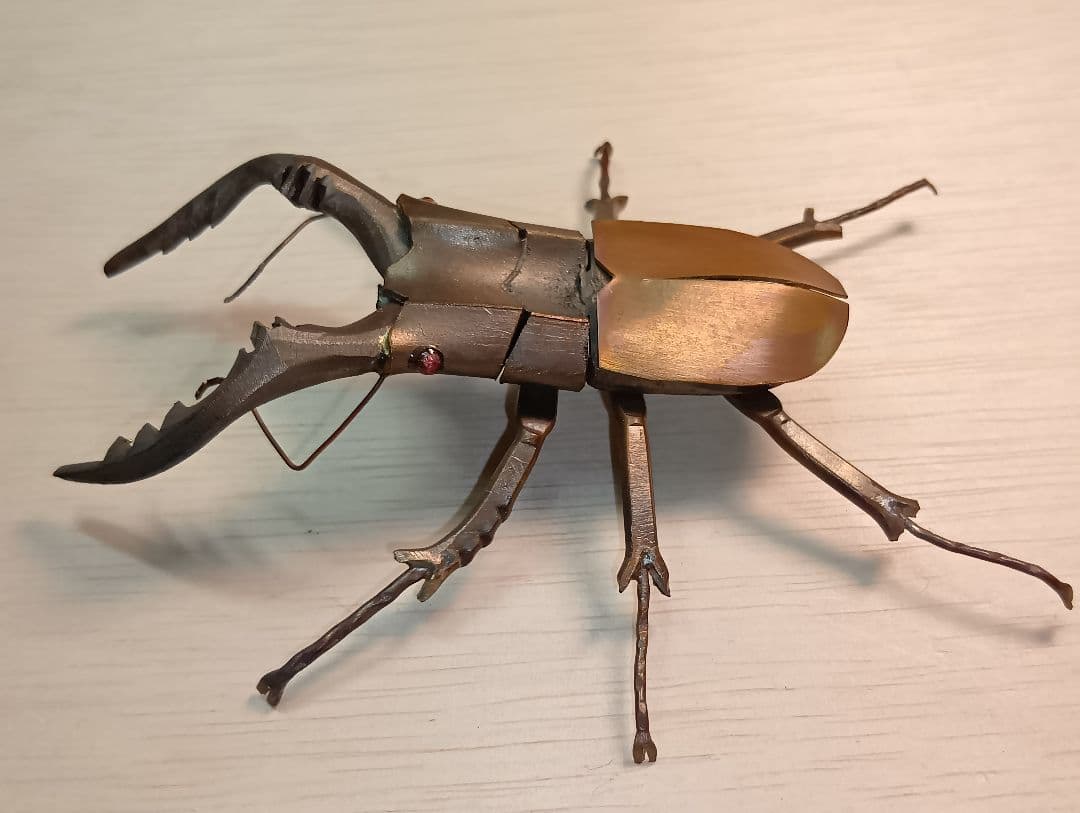 金工ノコギリクワガタ　オブジェ　ペーパーウェイト