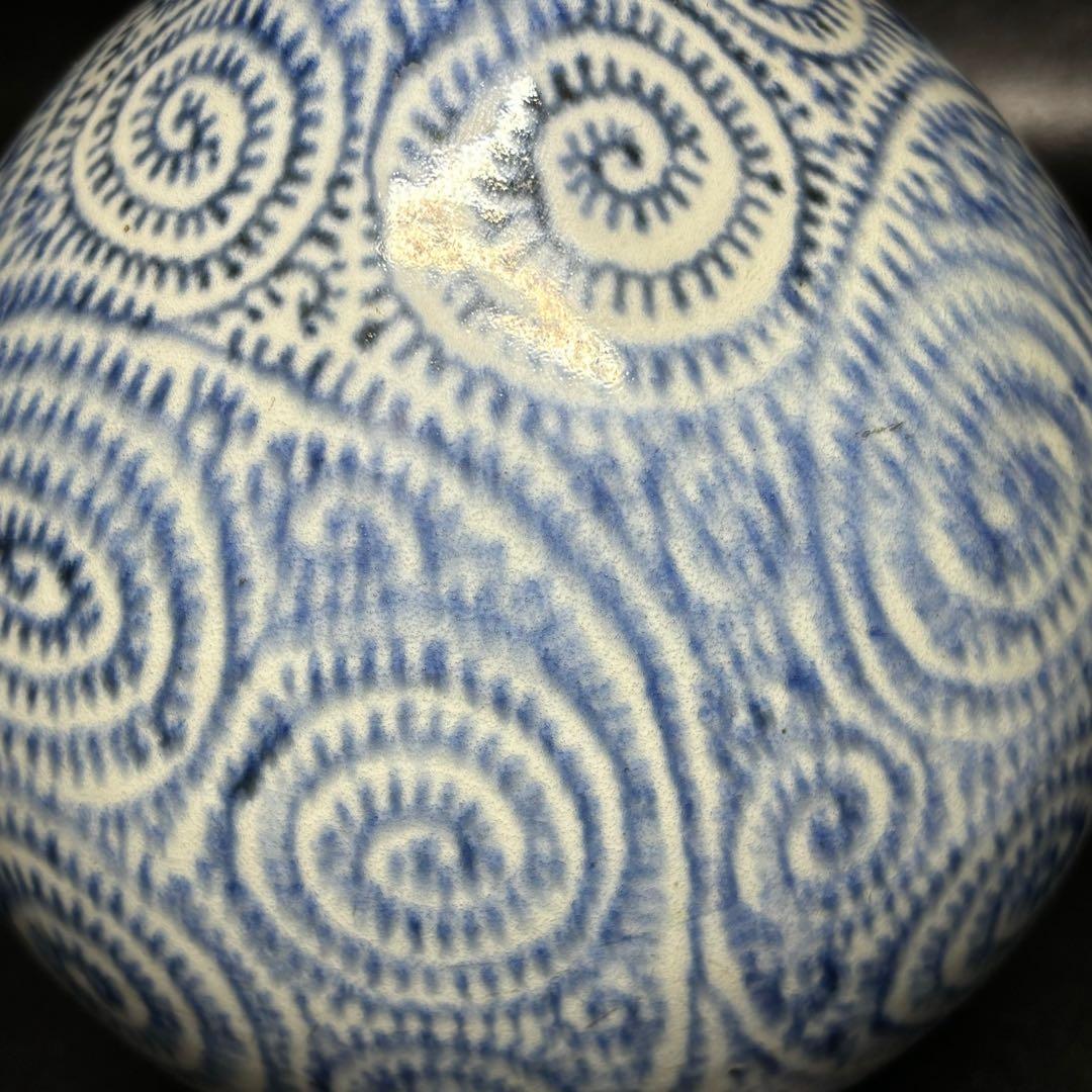 ★江戸期 古伊万里 染付！蛸唐草文 鶴首 瓶/徳利/花入！★