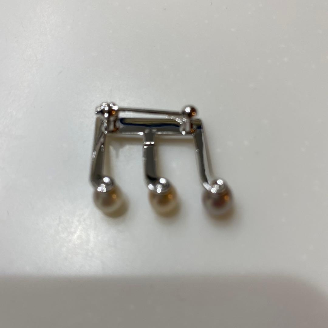 ミキモト　音符デザイン ブローチ パール付き