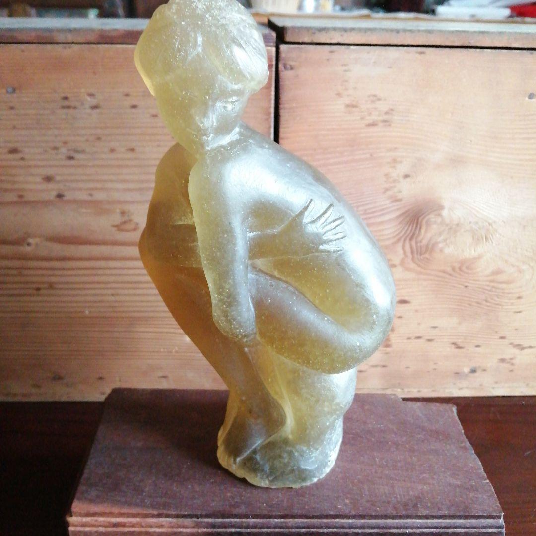 茂木弘行　ガラス製裸婦像　23cm