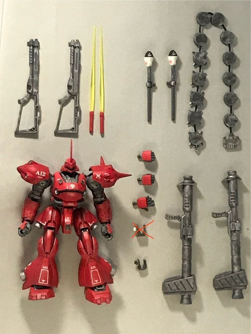 ガンプラ1/144赤いケンプファーHGモノアイLEDマグネット独立点灯ジャンク