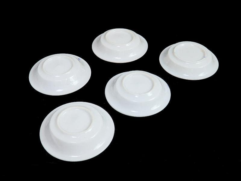 伊万里　瀬戸　染付　陰刻 捻り紋の図　豆皿　５枚　E024AS-fbck