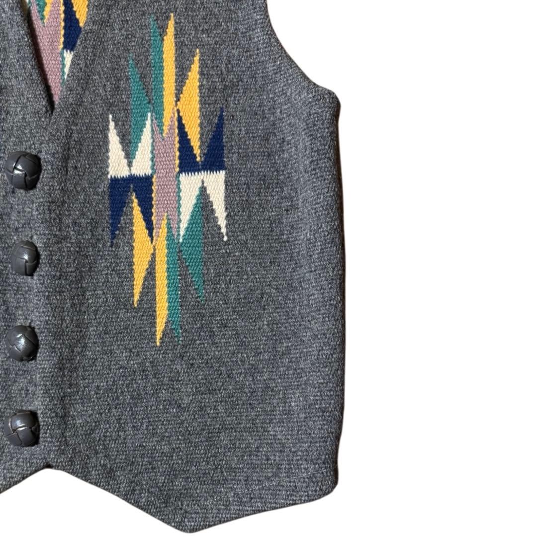 雰囲気抜群 ORTEGA'S オルテガ チマヨベスト くるみボタン 36 グレー