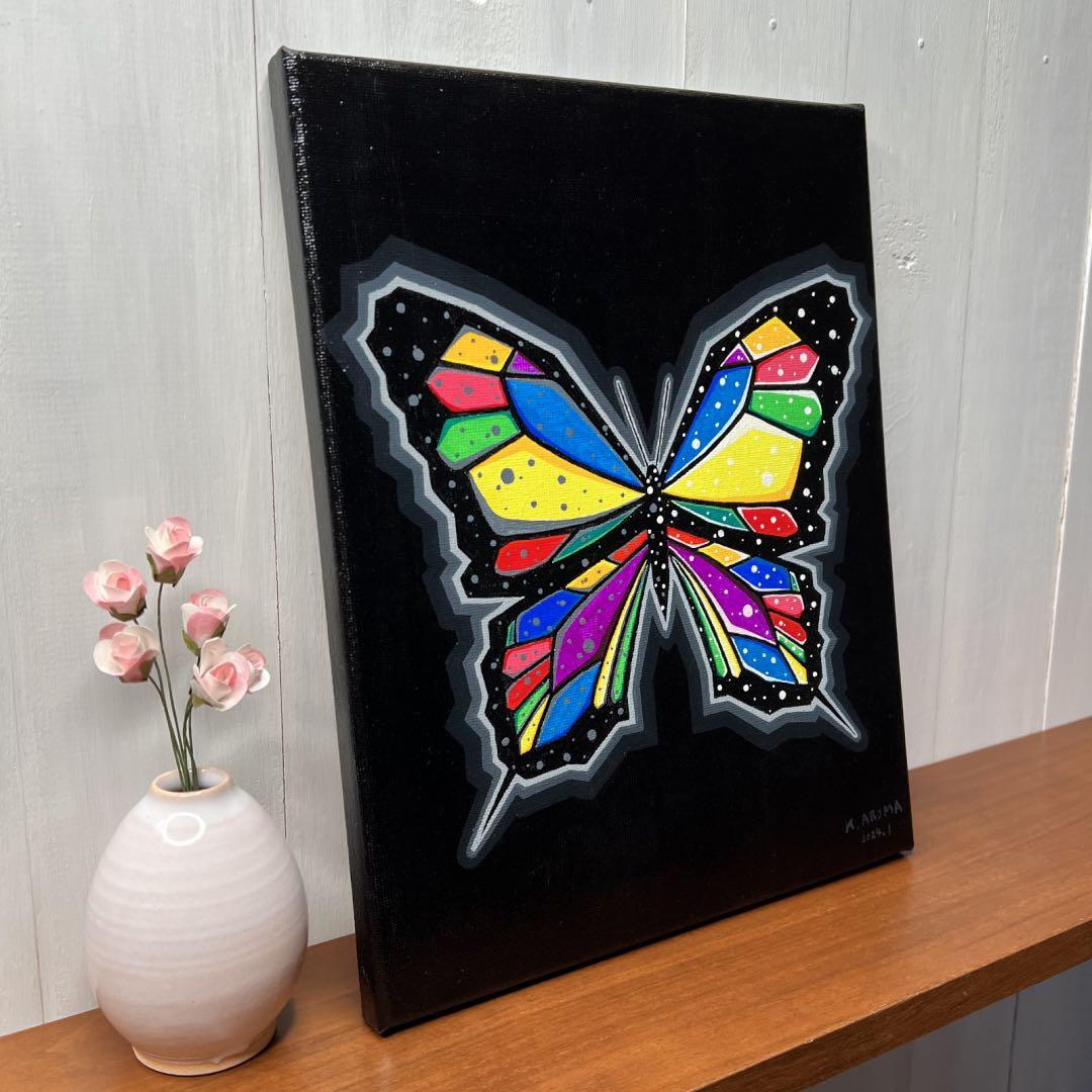 ブラックバタフライ｜絵画 原画 蝶の絵 イラスト ドローイング