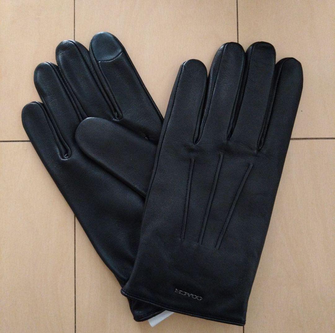 専用ページです 【新品】COACH メンズレザーグローブ ブラック Lサイズ