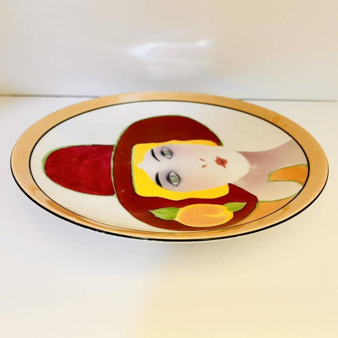 【オールドノリタケ/デコレディ/グリーンアイ/ビーチハット】アールデコ/ラスター