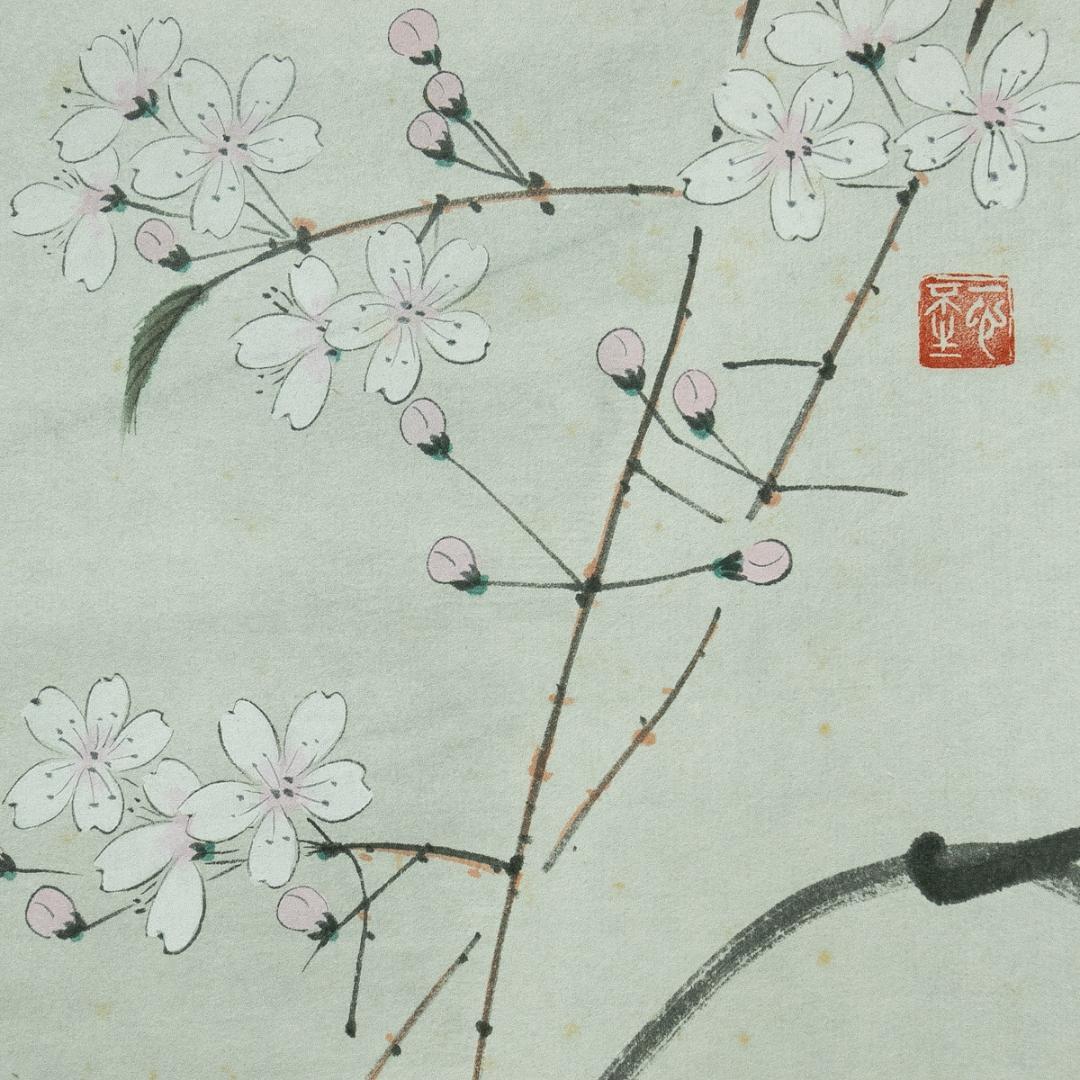 掛軸-1728　東福寺　西部文浄　夜桜画賛　共箱