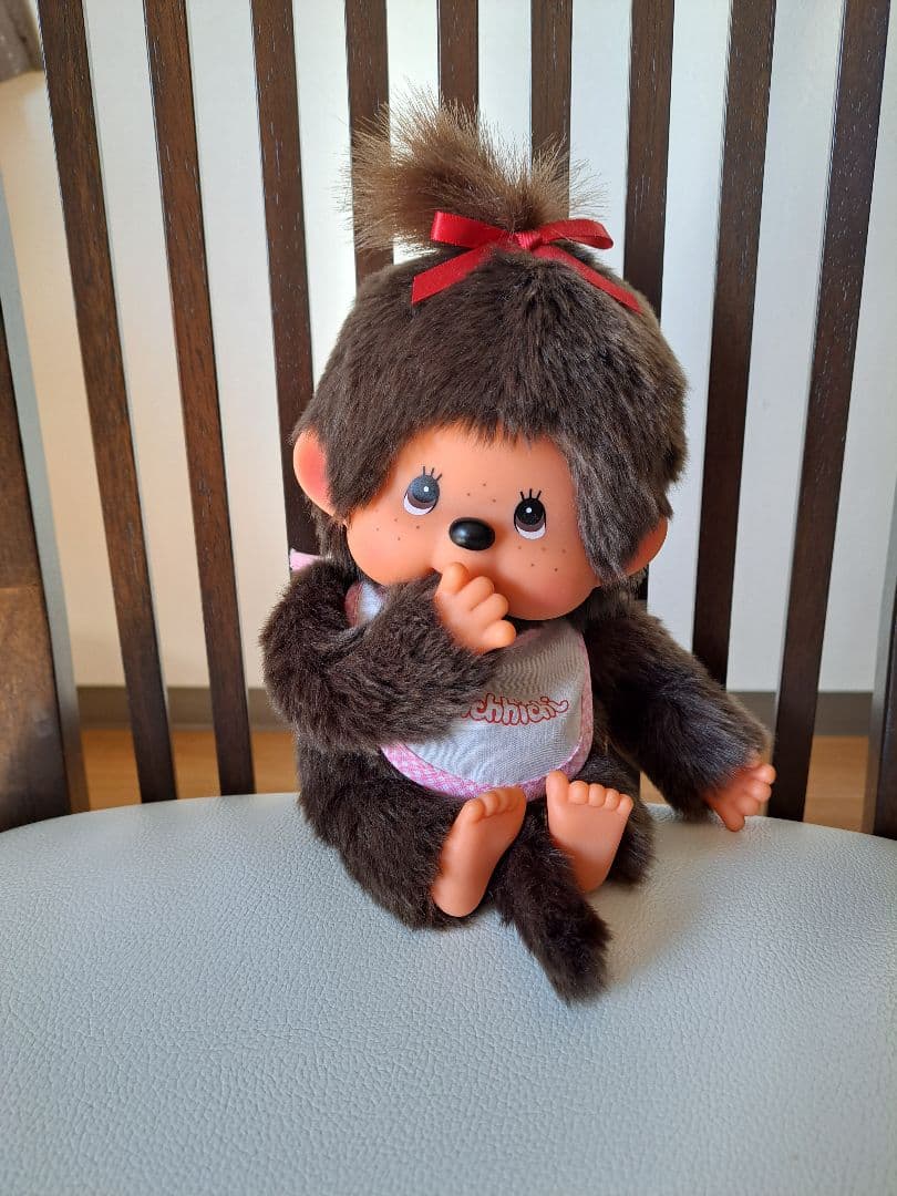 【稀少】モンチッチ Mサイズ女の子　ぬいぐるみ「ほっぺぷっくり」レトロ　セキグチ