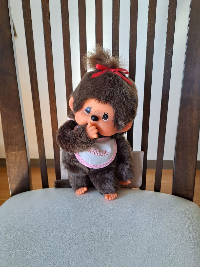 【稀少】モンチッチ Mサイズ女の子　ぬいぐるみ「ほっぺぷっくり」レトロ　セキグチ