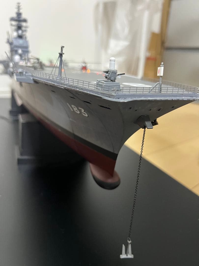 【完成品】護衛艦いずもをつくる ディスプレイケース アダプター付き