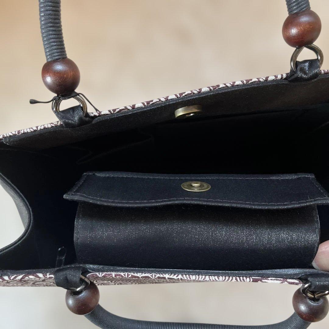 京都SHOZAN謹製 正絹和装バッグ未使用品 切り嵌め小紋柄