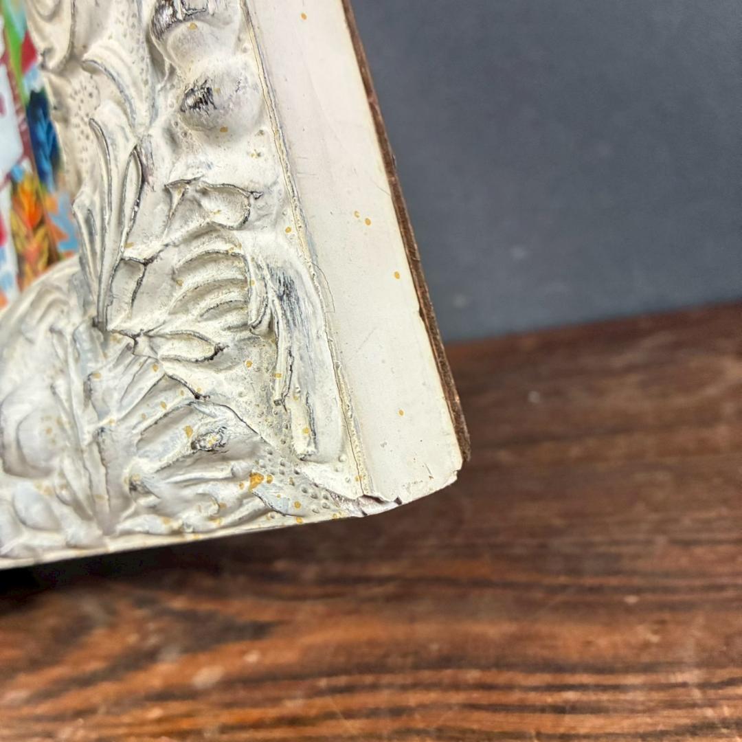 柚木沙弥郎「時計台の森」ガラス絵 肉筆 直筆サイン入 共シール 民藝 人気染色家