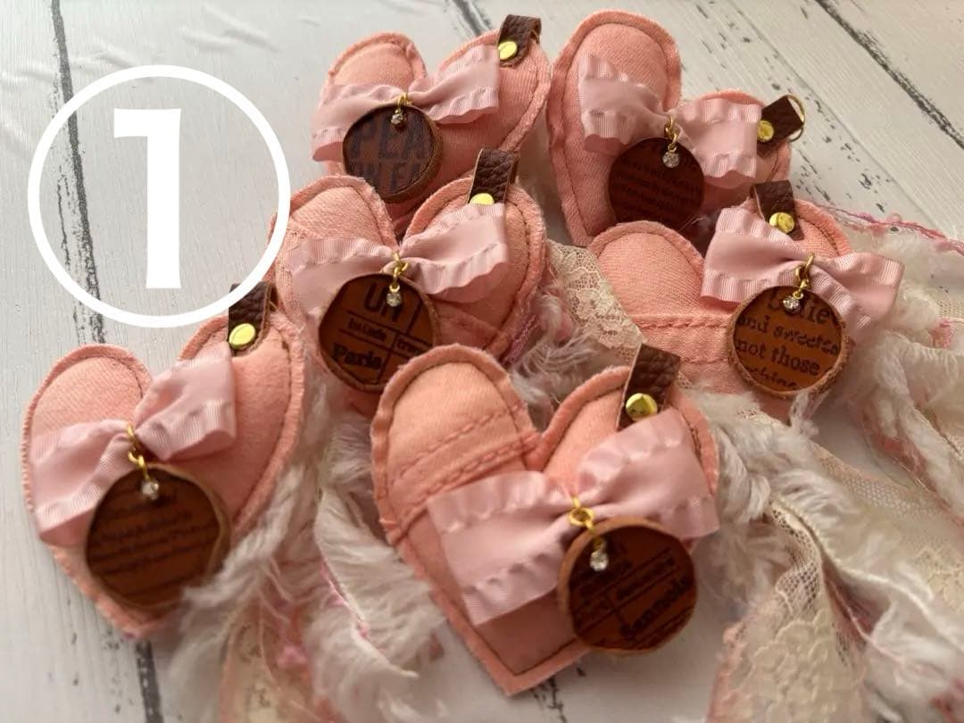 メグえもん様お取り置き ぷっくりミニハートチャーム　6点セット