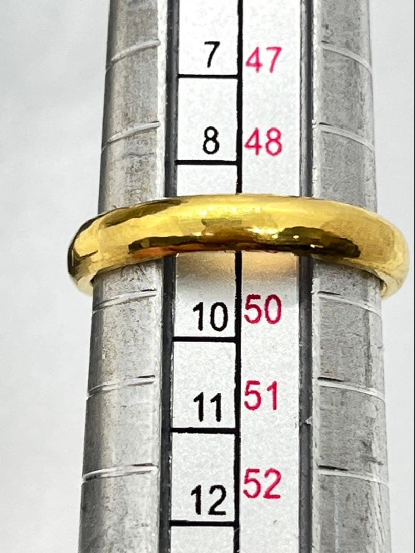 ミーさんK24純金 甲丸リング4.46g指輪リング 刻印あり ハンドメイド