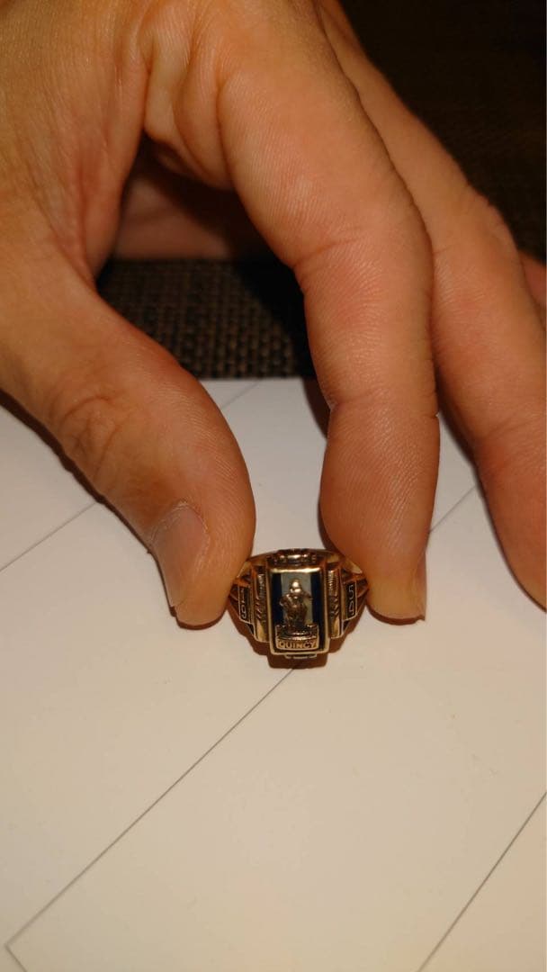 カレッジリング 1954 k10 ゴールドリング 青石