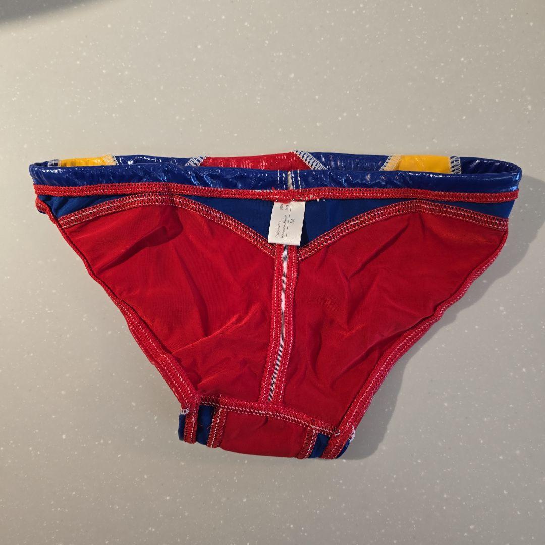 AQUX 競泳水着 レッド/ブルー/イエロー 未使用品 ポロパン