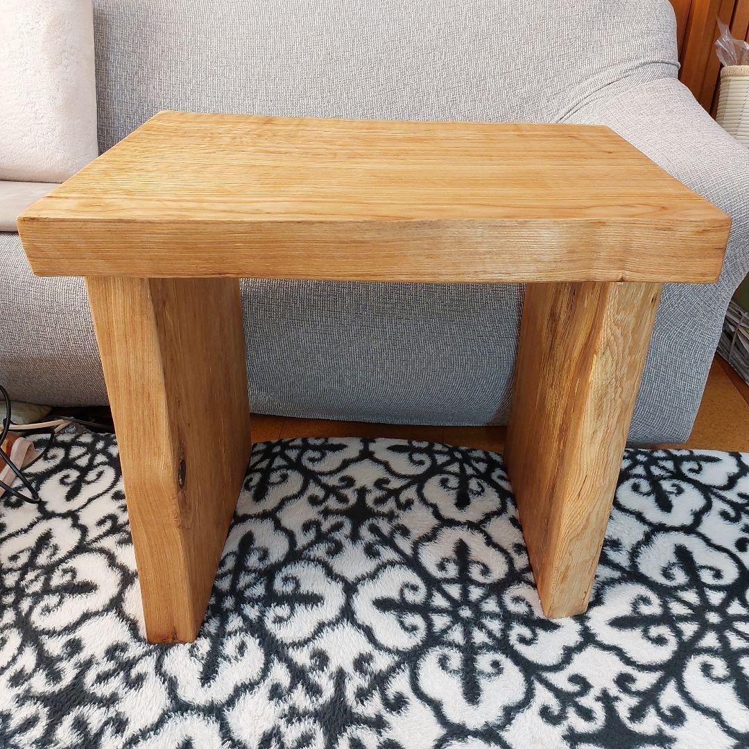 【樫木無垢材】ハンドメイドサイドテーブルorPCデスク