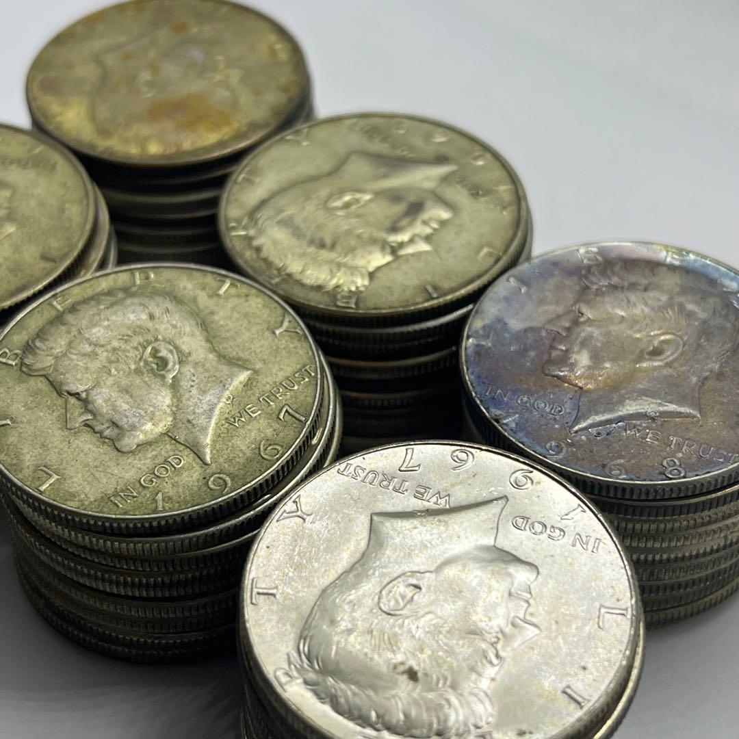 ケネディハーフダラー 50セント 1965年〜1970年 アメリカ銀貨 60枚