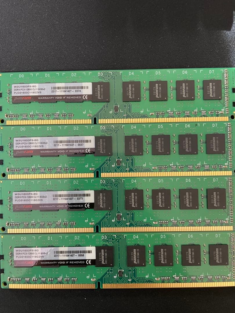 PANRAM DDR3 8GB×4メモリ pc3-12800U