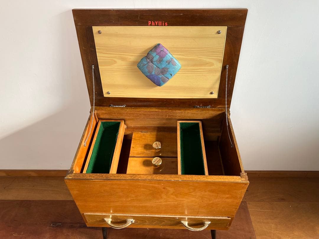 【Jasmine】ビンテージ 裁縫 ソーイング 収納テーブル