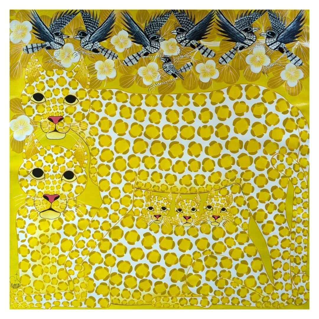 『 Yellow Leopard fam 』by Zuberi 60*60cm