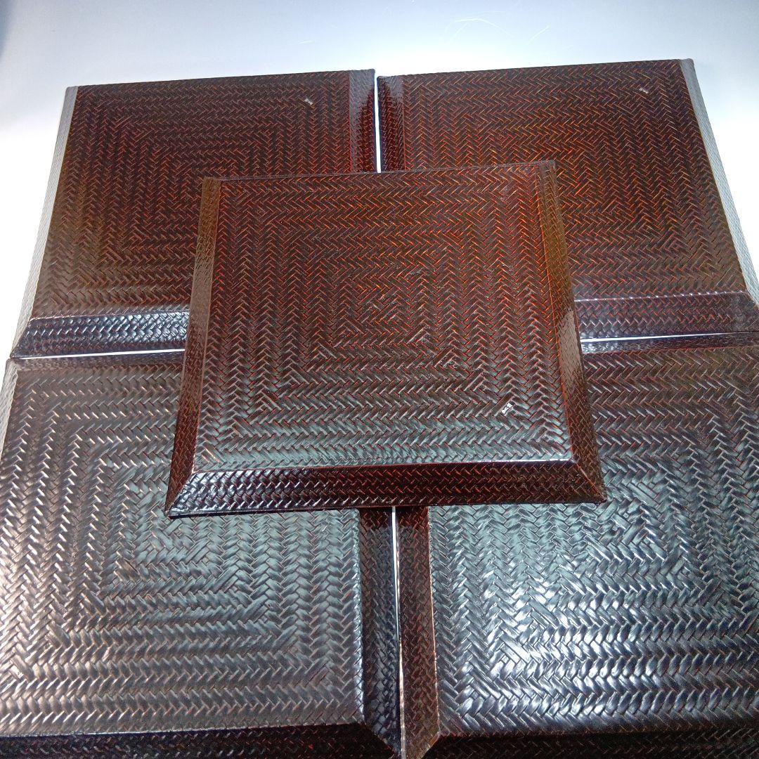 値下げ籃胎漆器　久留米(赤松製)懐石膳5枚