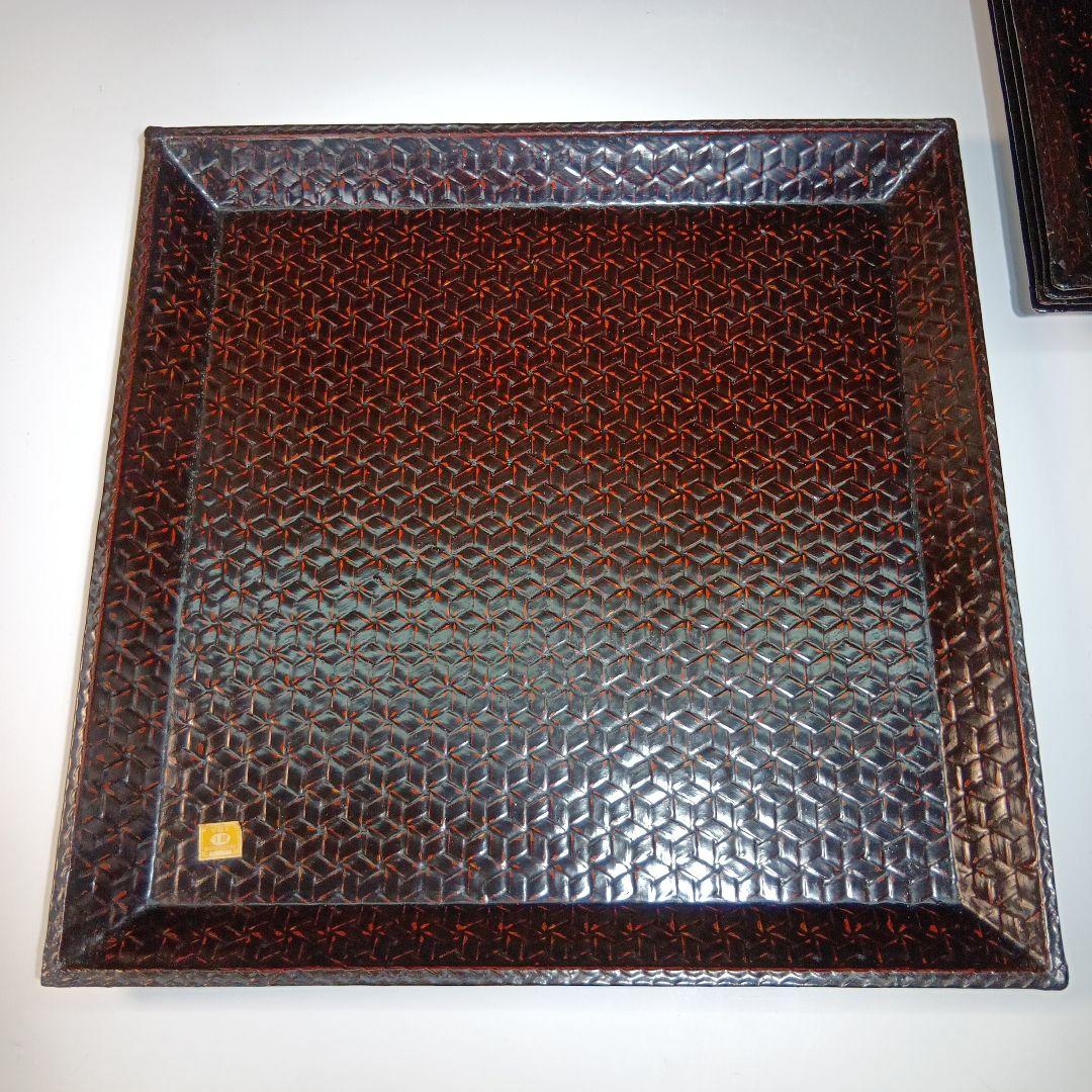 値下げ籃胎漆器　久留米(赤松製)懐石膳5枚