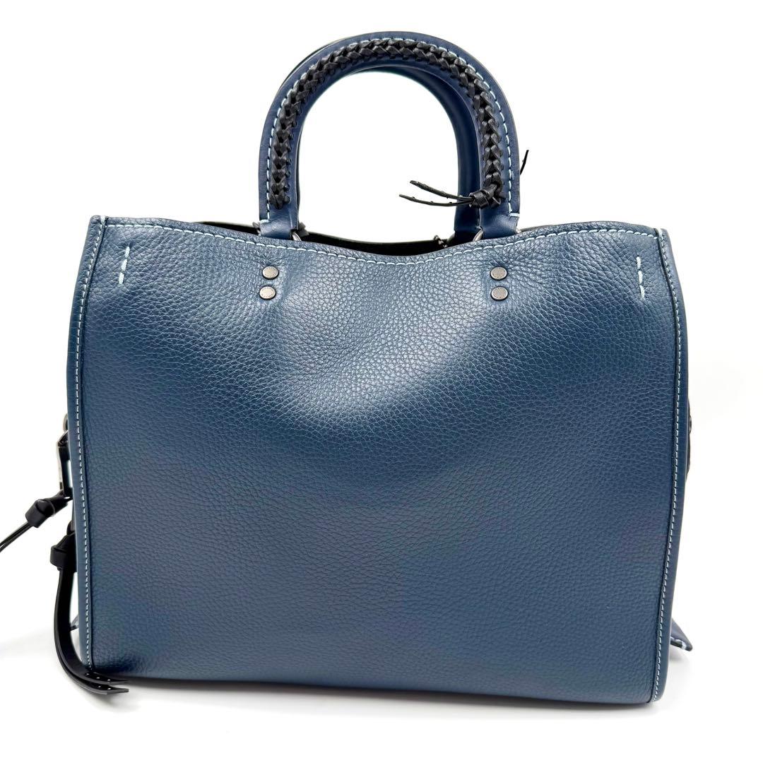 極美品 希少 コーチ ローグ 30 3way レザー ショルダーバッグ ネイビー