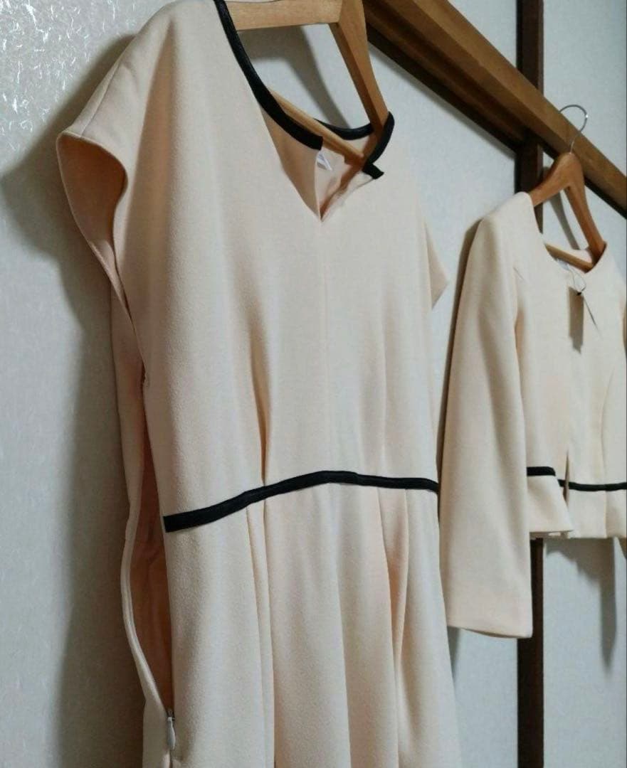【訳ありタグ付き】ミルクティーアディール・ジャケット＋授乳ベージュワンピースL