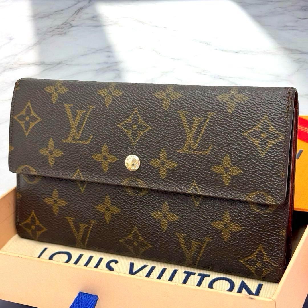 美品✨️ルイヴィトン　モノグラム　インターナショナル　三つ折り財布　財布
