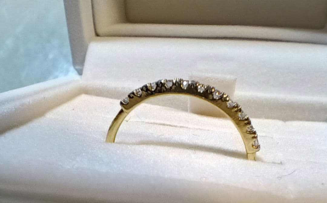 K10ゴールド ハーフエタニティリング #8 0.11ct