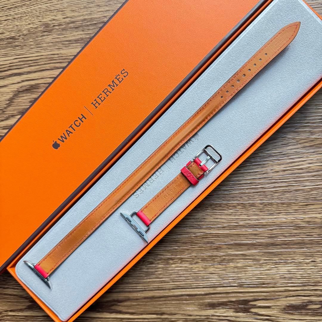 2470 Apple Watch エルメス　ルージュドゥクール　二重　レザー