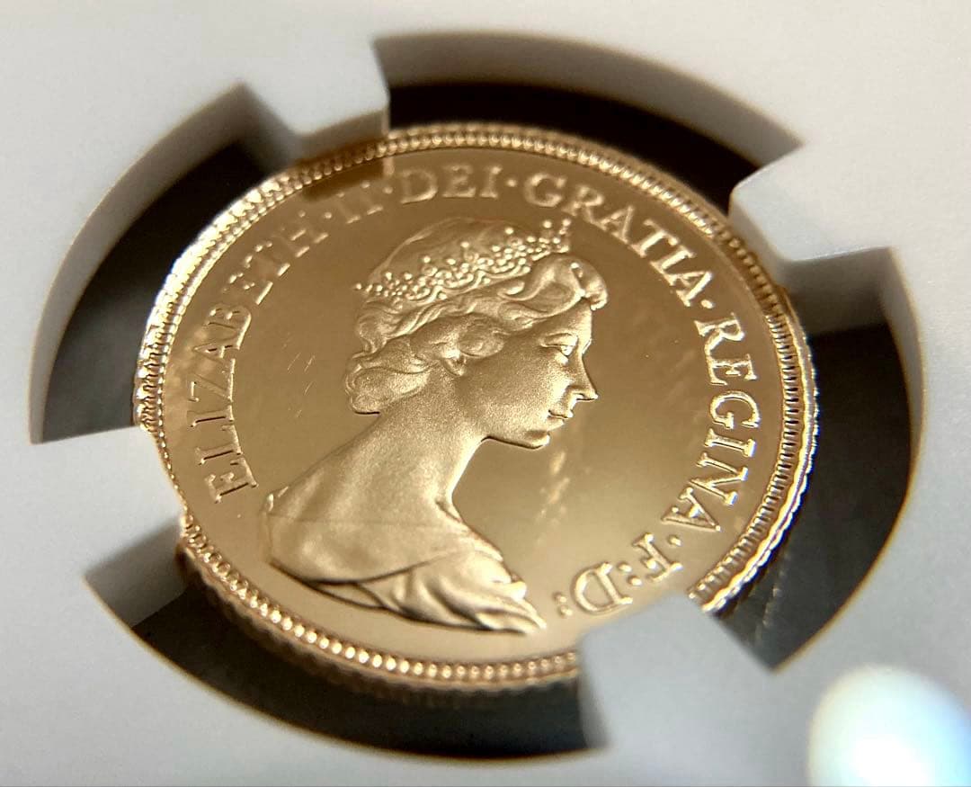 ★ムネゴロウ★★1984年イギリス1/2ソブリンプルーフ金貨★PF69UC