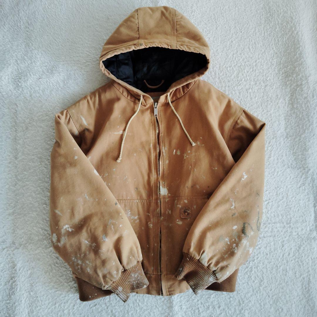 カーハート　アクティブジャケット　ペンキ　Ｌ　ブラウン　キルティング　ペイント