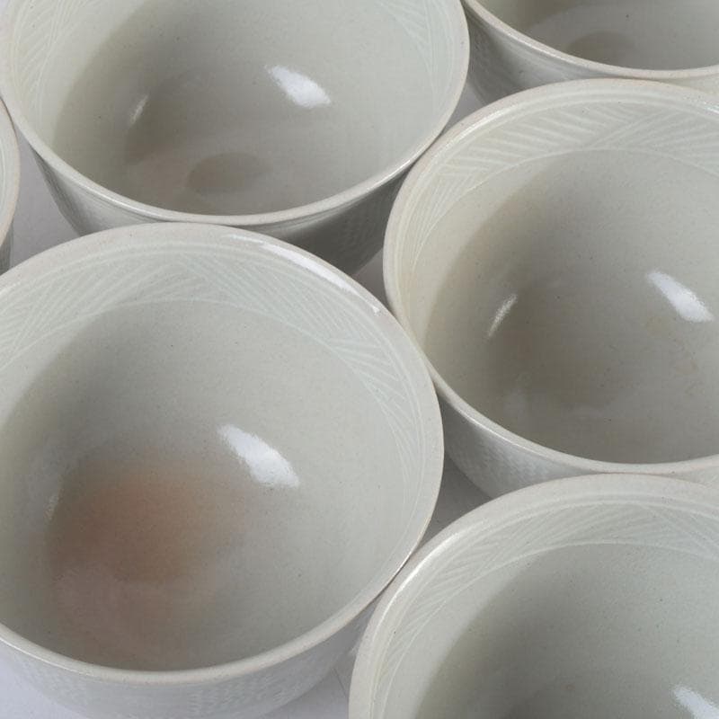 茶道具　京焼　加藤春永作　三島市松　数茶碗　六客　共箱　V　9769