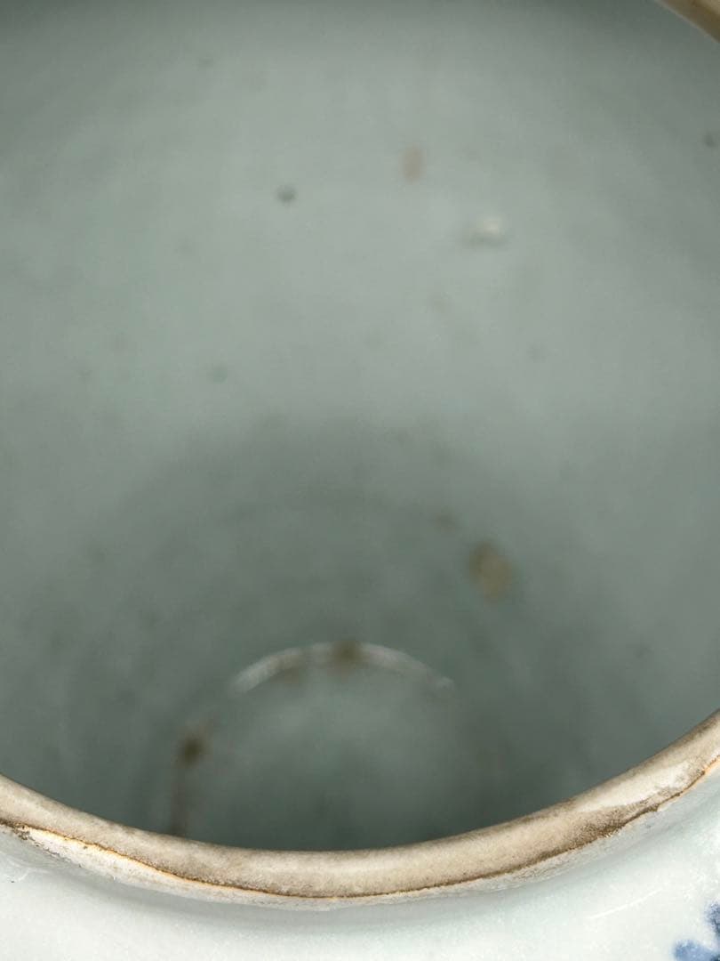 古伊万里　染付　秋草紋大壺　送料込み1114