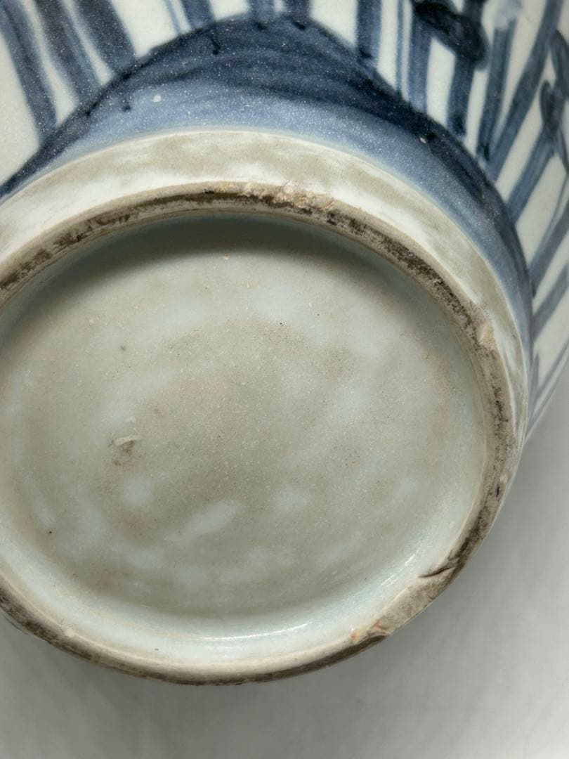 古伊万里　染付　秋草紋大壺　送料込み1114