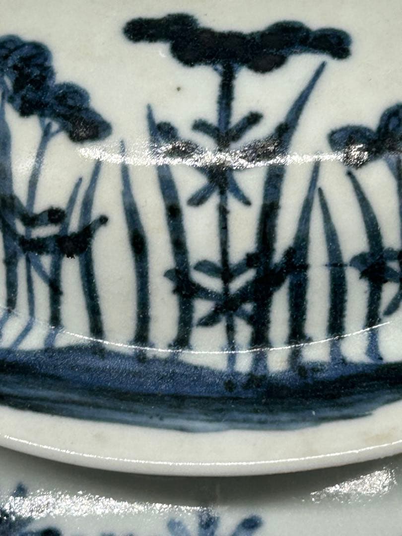 古伊万里　染付　秋草紋大壺　送料込み1114