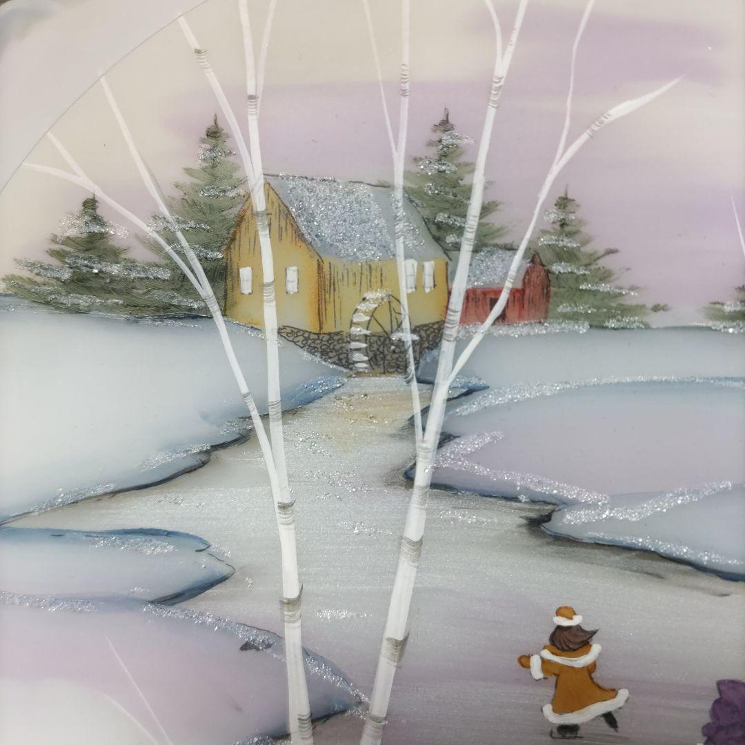 Fenton 1993 手描き冬の風景皿