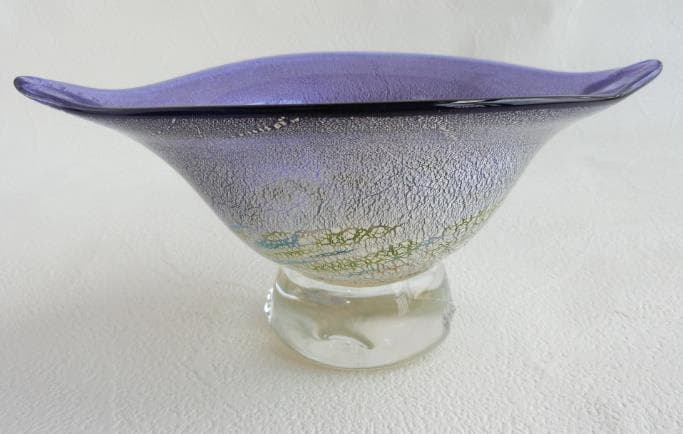 【新品☆未使用】銀被せ宙吹きガラスアート 置物