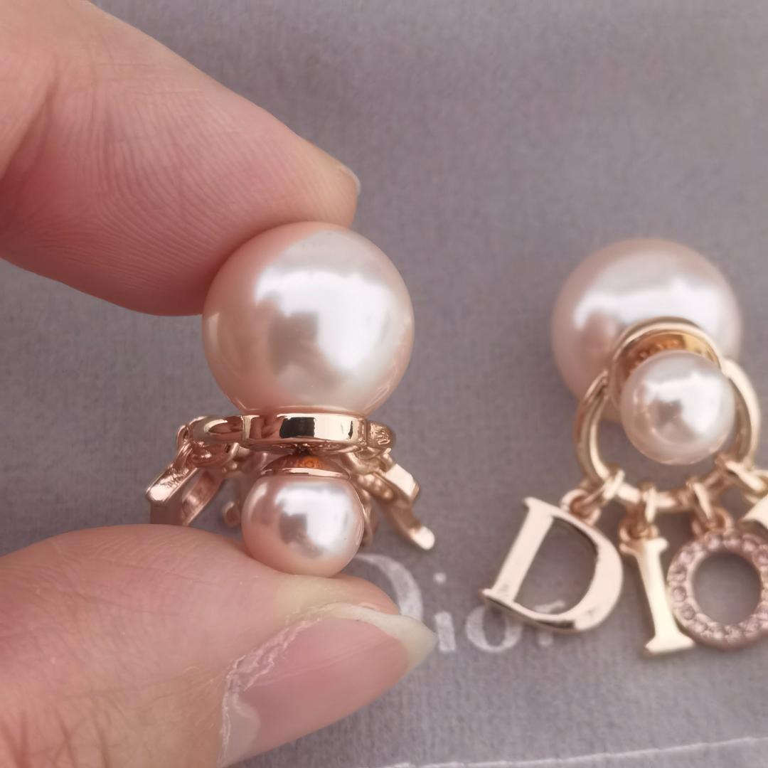 DIOR TRIBALES パール ピアス ピンクゴールド