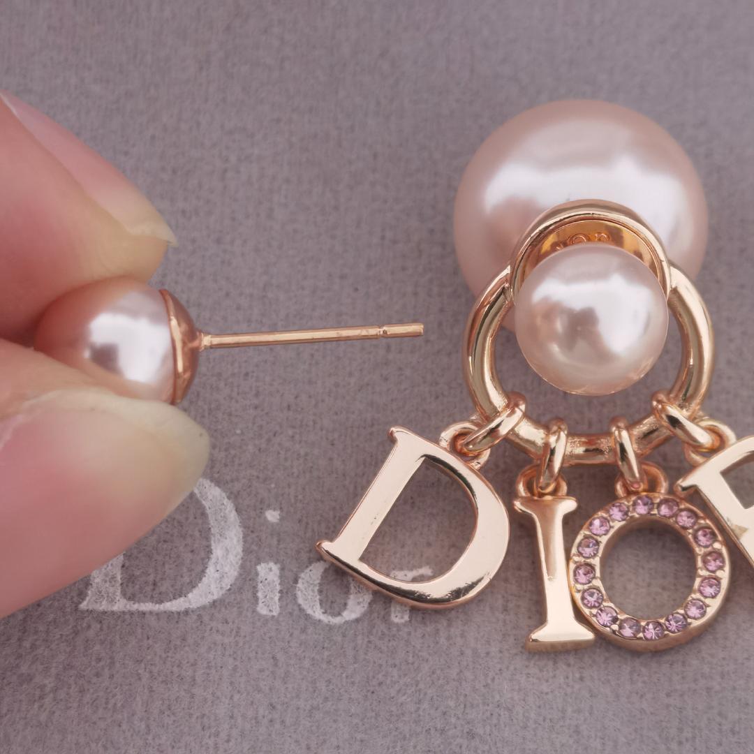 DIOR TRIBALES パール ピアス ピンクゴールド