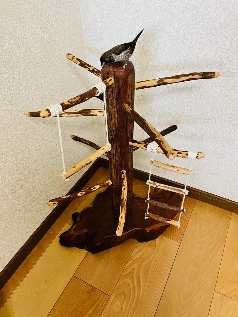 【中型鳥】ブランコ＆はしご付バードアスレチック♬