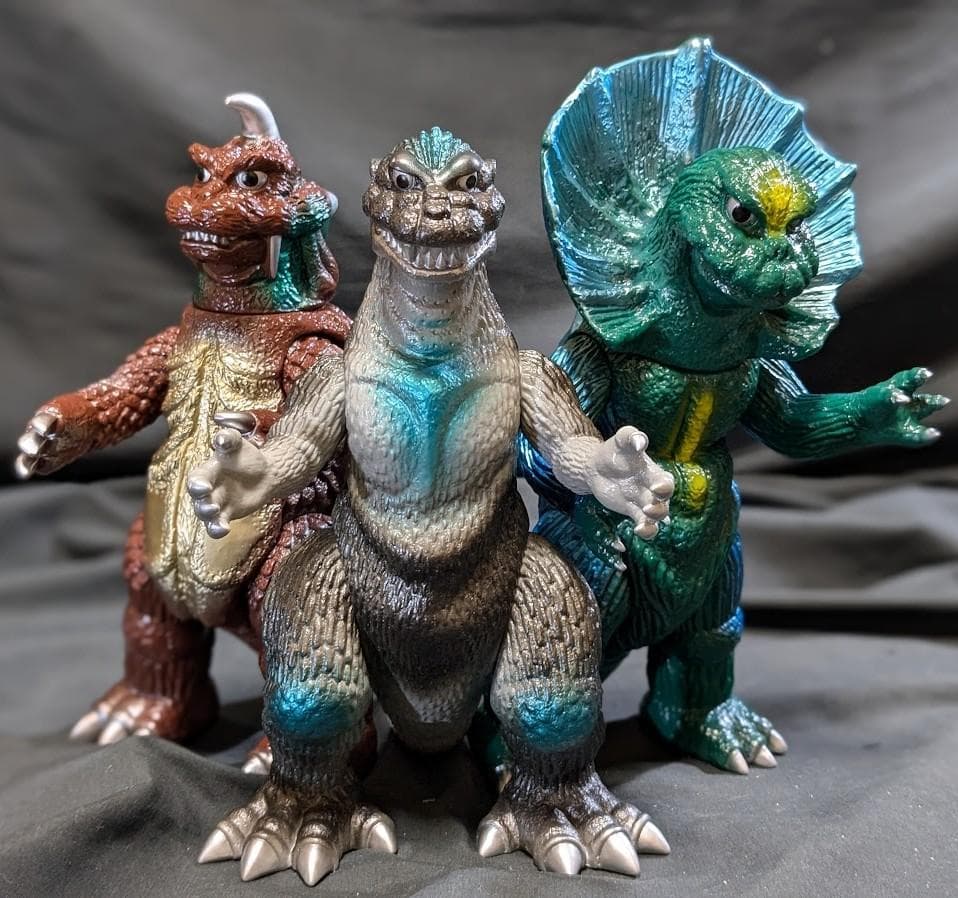 初ゴジラ＆ゴメス＆ジラース（やまなや怪獣郷）ソフビフィギュア３体セット