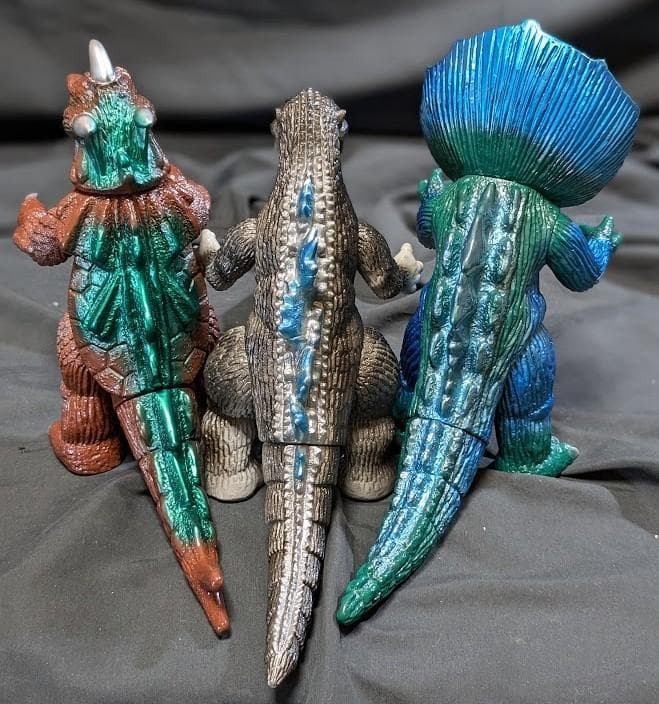 初ゴジラ＆ゴメス＆ジラース（やまなや怪獣郷）ソフビフィギュア３体セット