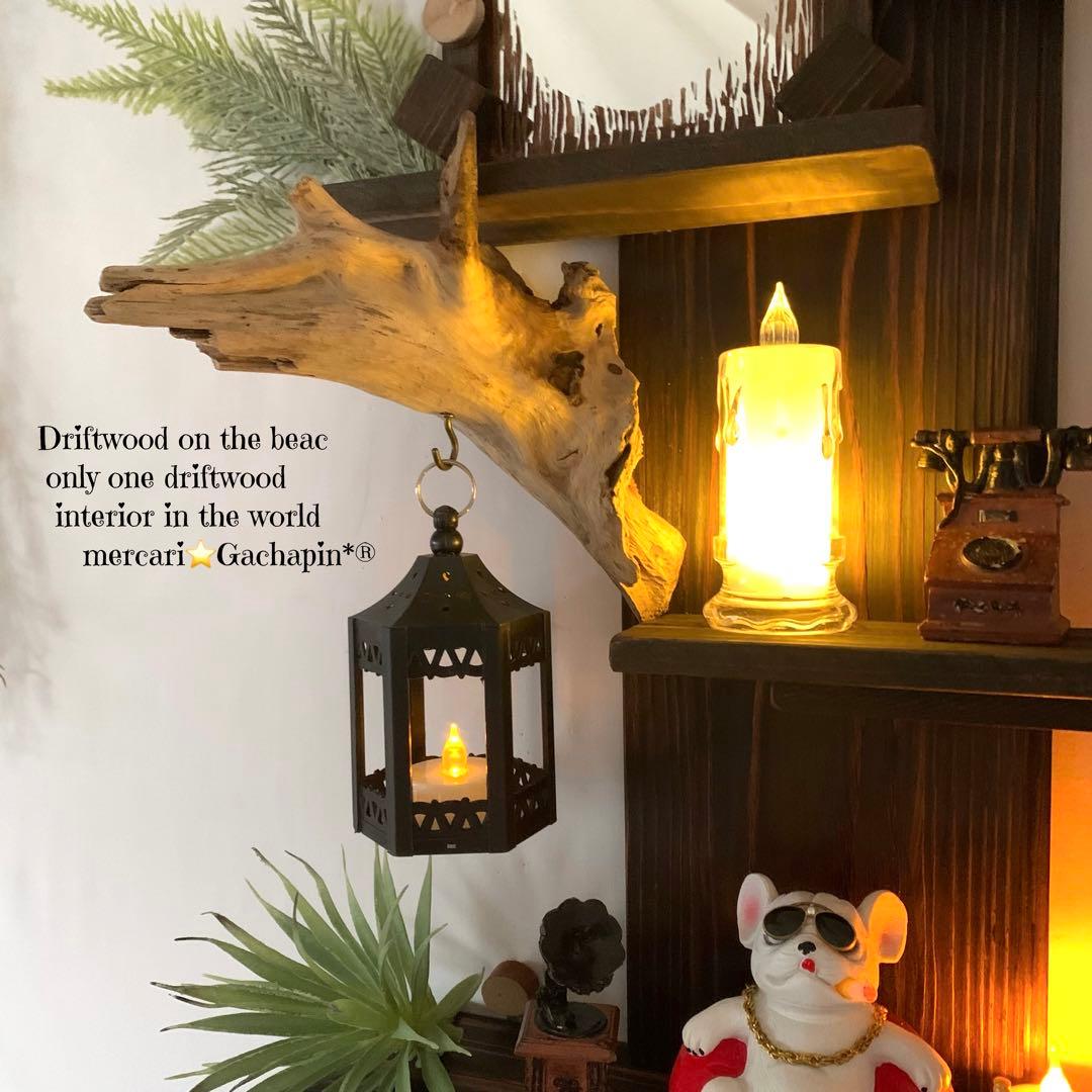 No.604⚜️流木ウォールシェルフミラー付き 流木インテリア 流木アート 鏡